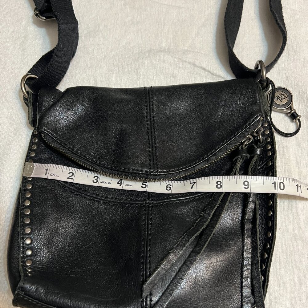 The Sak Leather Crossbody Bag Black Studded Boho Zip Top Adjustable Strap - Picture 12 of 14